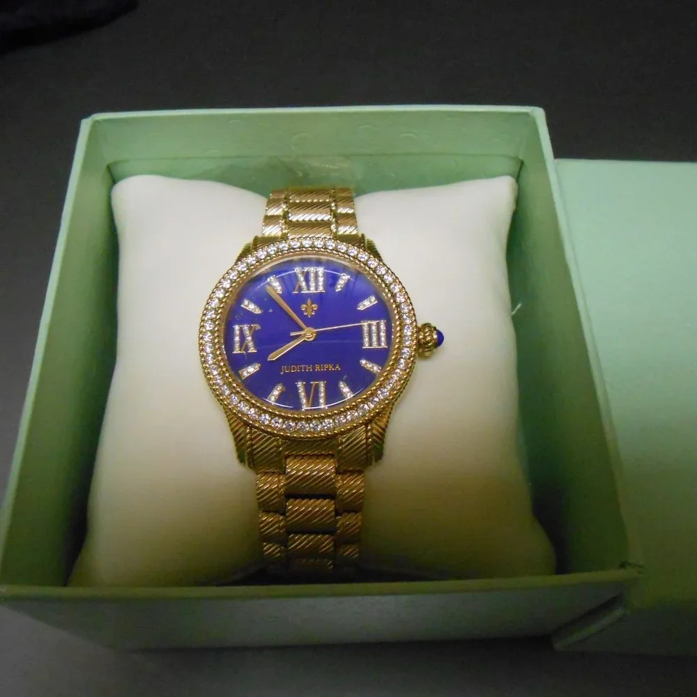 Judith Ripka Navy Gold Watch - Picture 2 of 7